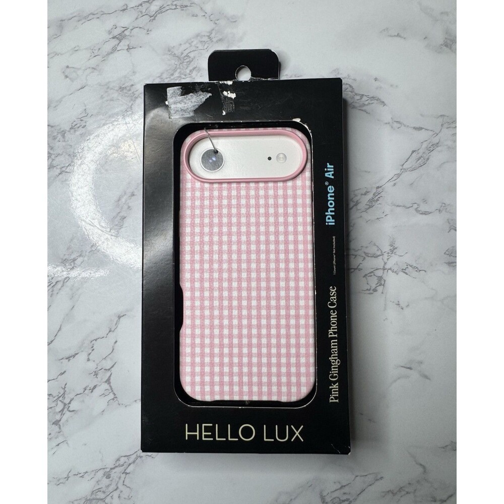 Hello Lux Pink/White Gingham Dual Layer Phone Case for Apple iPhone Air